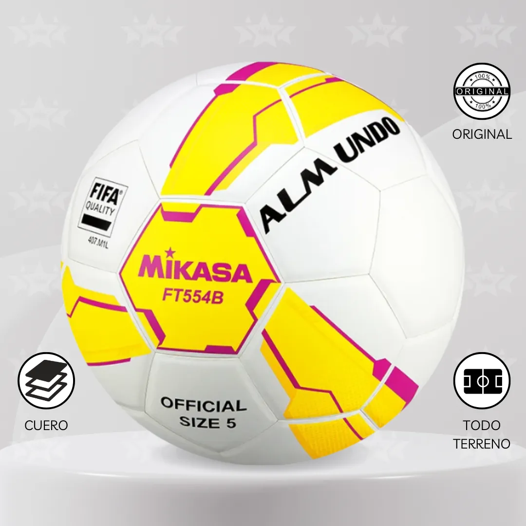 Pelota De Fútbol Mikasa Ft554b Cuero Fifa #5 - Imagen 2