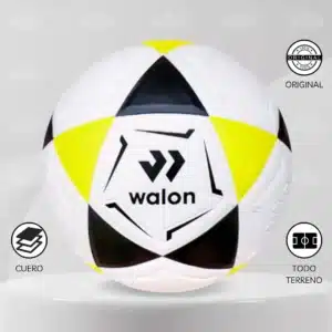 PELOTA DE FÚTBOL WALON TRICOLOR TALLA #5 CUERO PU