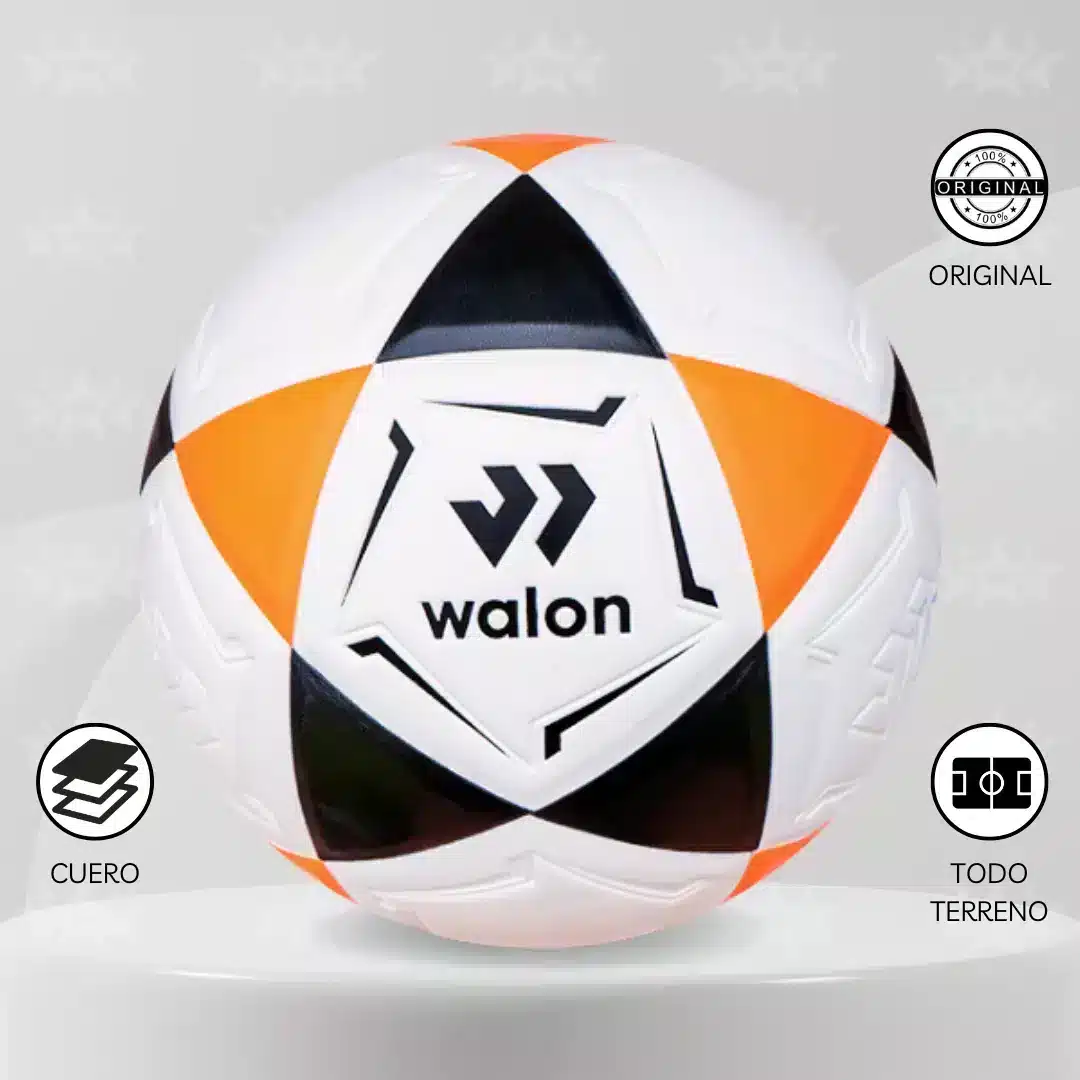 PELOTA DE FÚTBOL WALON TRICOLOR TALLA #5 CUERO PU - Imagen 3