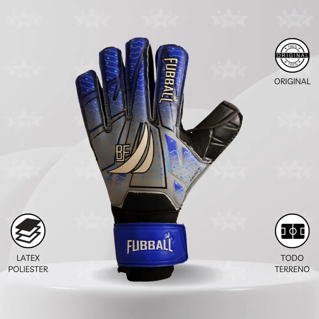 Guantes De Arquero Fubball – Diseño R5 CRACK Azul - Imagen 2