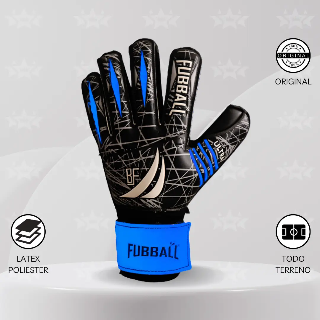 Guantes De Arquero Fubball – Diseño ULTRA JUNIOR Azul - Imagen 2