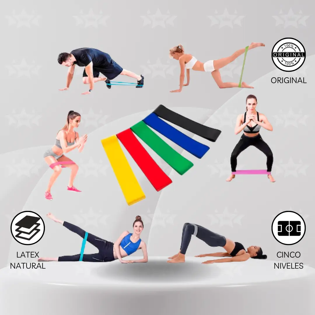 MINI BANDAS ELASTICAS DE RESISTENCIA - 5 NIVELES - Imagen 2