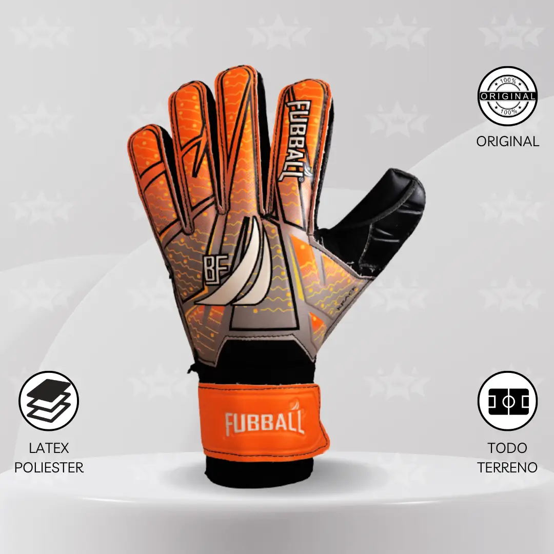 Guantes De Arquero Fubball – Diseño R5 CRACK Anaranjado - Imagen 2